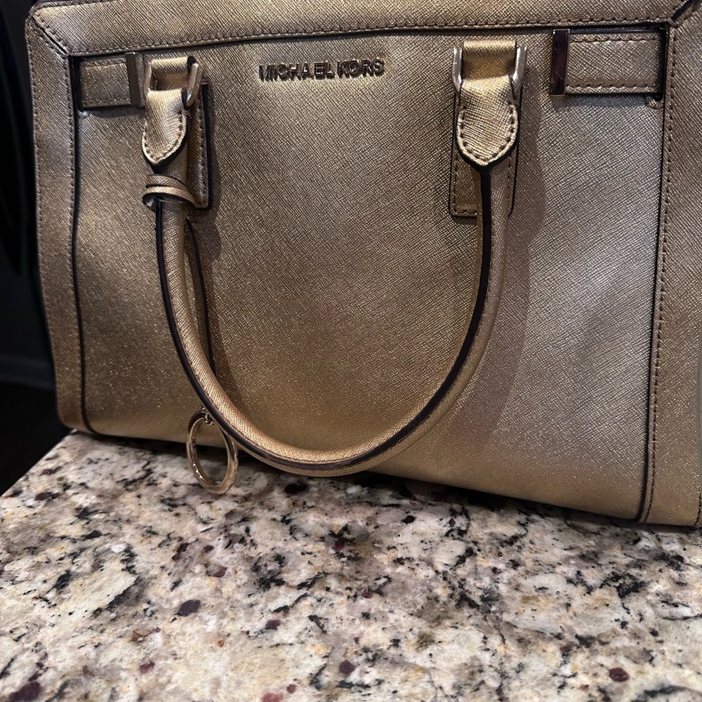 Michael Kors Gold Satchel Bag
